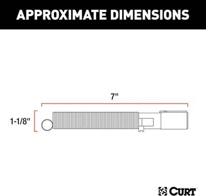 CURT 58082 Trailer-Side 6-Pin Round Wiring Harness Plug With Spring, SILVER