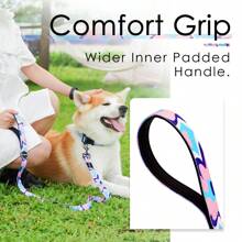 Furmylove Dog Leash, Pet Training Lead, Lightweight Soft Grip Handle, Metal Clasp, Non-Pulling Anti-Shock Nylon Dog Leash For Medium & Large Dogs, Outdoor Activities, Fashionable Abstract Printed Pattern, 60in/150cm