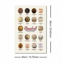 1/2 pièces Affiche murale de sport baseball et bâton de hockey sans cadre, impression sur canevas, décoration minimaliste pour chambre de garçon, salle de jeux, appartement, salon, chambre à coucher, décoration moderne pour la maison