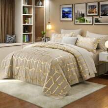 7 Pieces (Full/Queen/King) Elegant Bed In A Bag Comforter Set, Twin(5 Pieces),Stylish Solid Comforter, Soft Microfiber, Comfortable And Warm, Cloud-Like Soft Bedding Set, Bedroom Decor For Spring/Summer/Autumn/Winter, Ideal Gift