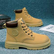 2025 Autumn/Winter New Couple's Hiking Boots, Thick Sole, Versatile, Retro British Style Men's Ankle Boots, Holiday Gift