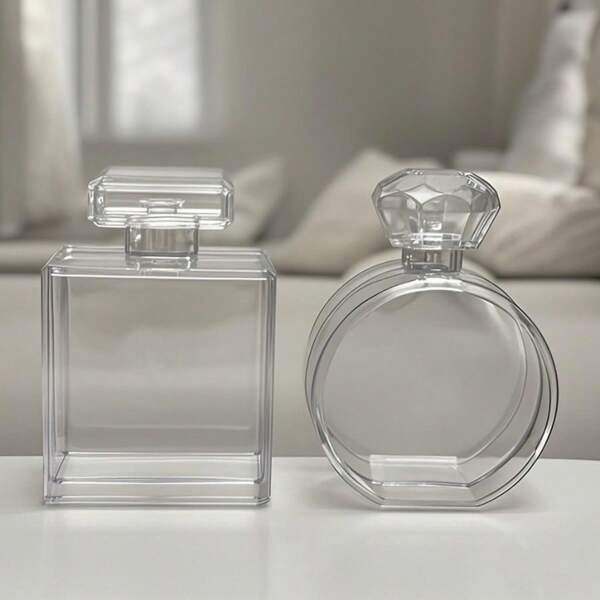 A Transparent Bottle Shape Plastic Storage Box, Suitable For Jewelry Storage And Display, Cosmetics Valentine's Day, Birthday Gift Packaging For Women Storage Organizer Travel Essentials Father Gift Back To School