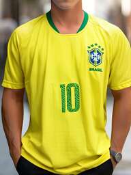 CAMISA ADULTO ESPORTIVA NAÇÕES BORDADO PREMIUM 2018 -2022 AZUL AMARELA