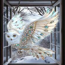 Gorgeous Acrylic White Owl Window Pendant, 2D Flat Acrylic Hummingbird Sun Catcher, Unique Gift, Holiday Room Decoration, Wall Decoration, Outdoor Garden Decoration. Garden Decor,Garden,Outdoor Decor
