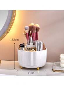 1pc 5-Slot 360 Degree Rotatable Pen Holder Storage Cup, Suitable For Desktop Pencil Holder, Desktop Organizer And Accessories, Desktop Stationery Organizer, Cute For Office, School, Home Use,Back To School,School Supplies,Pencil Case,Pencil Pouch,School Bag