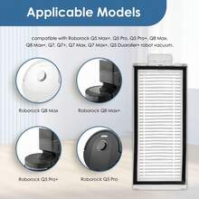 Washable Filter For Roborock Q5 Pro Q5 Pro+(Plus) Q5 Max+(Plus) Q5 DuoRoller+ Q7 Q7+ Q7 Max Q7 Max+ Q8 Max Q8 Max+ Robot Vacuum Cleaner Accessories HEPA Filter - White - View 9