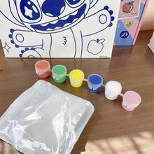 Miniso Disney Stitch Food Party Series Textured Art - Handmade Material Kit + Stitch Food Theme Pattern, Textured Design, DIY/Home Decor/Stitch Merchandise (1pc) - Multicolor - View 6