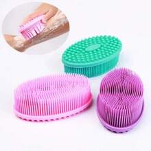 Silicone Brush Baby Shower Sponge Dry Massage Bath Towel For Body Bast Silicone Body Scrubber Back Scrubber
