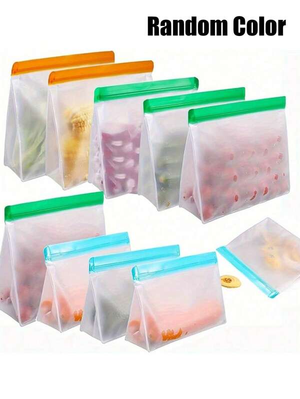 Bolsas reutilizables de silicona para almacenamiento de alimentos, bolsas reutilizables a prueba de fugas para congelador, bolsas para almacenamiento en casa/viajes, regalos, bolsas de sellado al vacío - 1 bolsa reutilizable de galón/1 bolsa reutilizable para sándwich/1 bolsa reutilizable para snacks ()