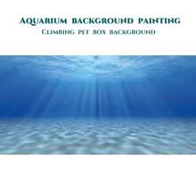 阳光海滩主题装饰画，适用于鱼缸背景，水族箱背景，鱼缸贴纸，爬虫缸背景，水族箱阳光水下风景设计，水族箱装饰配件 - 彩色 - 查看 7