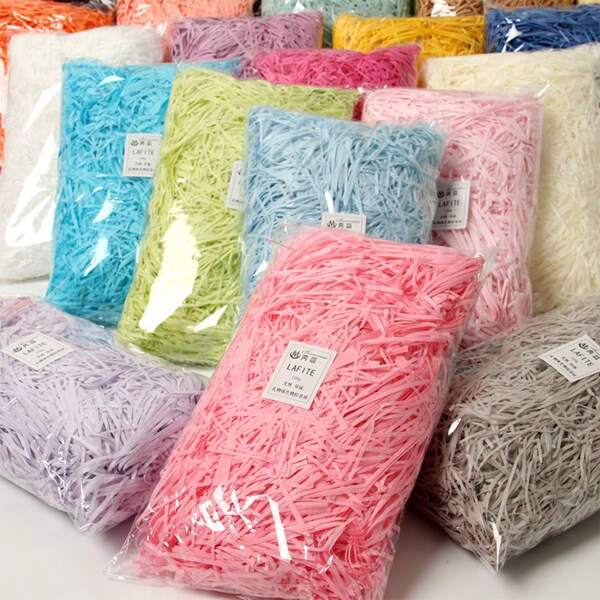 1 Pack 50/100g Mixed Color Raffia Paper Shred, Gift Box Filler Back To School