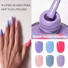 Set de 6 piezas de 10ml de esmalte de uñas que se pela, de secado rápido, de larga duración, no se desvanece, a base de agua, sin olor, para kit de manicura DIY en casa de salón de verano