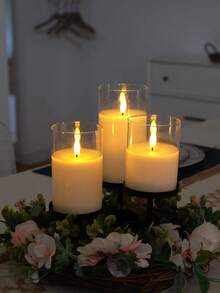 1/3 Peças Vela Eletrônica com Controle Remoto, Luz de Vela LED Realista, Alimentada por Bateria, Adequada para Decoração Interna/Externa, Atmosfera Romântica, Casamento, Pedido de Casamento, Natal, Dia dos Namorados, Festa de Feriado, Dia das Mães