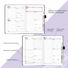 2025- 2026 English Planner, A5 Starry Sky Cover, With Annual /Monthly /Weekly/Daily Plan, 204 Sheets /408 Pages, Purple/Blue/Black/Pink/Gray, Suitable For Students Back To School And Office