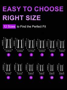 504 piezas/Caja Pegatinas de uñas cuadradas cortas, Uñas postizas transparentes de media aplicación, Pegatinas de uñas artificiales francesas, Adecuadas para extensión de uñas acrílicas, Incluye herramienta aplicadora de uñas, Suministros de arte de uñas - Multicolor - Ver 5