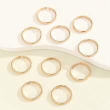 10 件套简约金属圆形趾环，百搭时尚脚部珠宝，适合海滩派对、服装配饰 - 彩色 - 查看 2