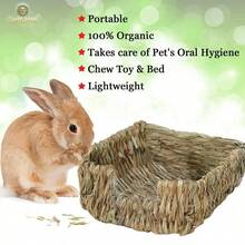 Rabbit Grass Bedding, Bunny Supplies For Cage Accessories And Huts - Brown - View 2