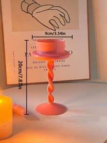 1/2pcs Pink Spiral Art Candle Holders - Handcrafted Bohemian Style Romantic Wedding Home Decor, Elegant Curvy Design With Sturdy Base, Creating Cozy Ambiance For Anniversary/Dinner Table Centerpiece