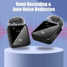 Wireless Microphone For IPhone,For Android,For Camera,Microphone,Wireless Lavalier Microphone,Mini Microphone,Noise Canceling Lapel Mic For Interview Video Podcast