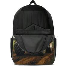 3 PiecesTractor Pattern Backpack, Harvester Pattern Backpack, Lunch Bag, Pen Pouch, Lightweight Polyester, Unisex - Multicolor - View 6