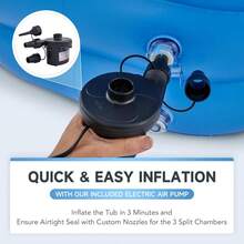 Inflatable Portable Adult Bath Tub, Foldable Free-Standing PVC Bathtub W Electric Pump, Anti-Slippery Inflatable Pool For Adult Children Spa Bath - W Electric Pump - View 3