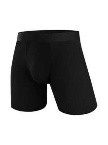 4pcs Men's Underwear, Solid Color Casual Boxer Briefs, Lounge Pants, Comfortable Breathable Pajama Shorts, Boxer Briefs