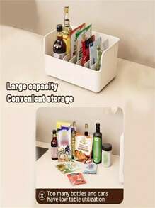 1pc 6-Grid Detachable Spice Rack, Large Capacity Refrigerator, Cabinet Or Tabletop Condiment Storage Box, Practical Organizer
