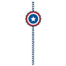 24pcs/Set 4th Of July Disposable Straws Flags Decor Well Crafted Patriotic Drinking Straws For American National Day Theme Decor