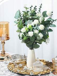 30Pcs 3 Kinds Artificial Mixed Eucalyptus Leaves Stems Artificial Silver Dollar Eucalyptus Leaves Faux Greenery Spray Fake Plants For Wedding Bouquet Centerpieces Flowers Arrangement Decor - Multicolor - View 9