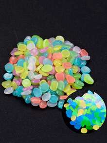 100pcs/Pack Glow-In-The-Dark Blue Stones, Suitable For Aquarium, Fish Tank, Vase Decor, Outdoor Garden And Yard Decoration - Multicolor - View 15