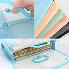1pc A4 Double-Layer Handbag For Students, Transparent Thickened Multi-Function File Folder, PVC Waterproof Study Pouch, Large Capacity, Minimalist Desk Organizer, Stationery Supplies Subject Classification Bag, Suitable For Daily Commuting,Back To School,School Supplies