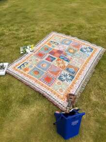 Outdoor Blanket Portable Thick Picnic Rug Sofa Cover Beach Throw Camping Mat Warm Blanket, Suitable For Photography Backdrop, Anti-Tear, Recreational Tablecloth, Wall Hanging