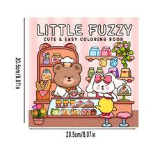 Libro para colorear pequeño y adorable de fácil coloreo para adultos - Arte relajante para relajarse con páginas de papel grueso, ilustraciones adorables de osos y postres, regalo perfecto para el Día de la Madre, Día del Padre, cumpleaños y fiestas, tiempo libre creativo | Tema de oso lindo | Ilustraciones audaces, libro, regreso a la escuela, útiles escolares - Una pieza - Ver 6