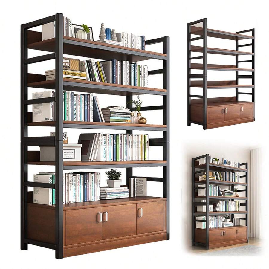 Estantería de almacenamiento de libros para el hogar de varias capas - Marrón - Ver 1
