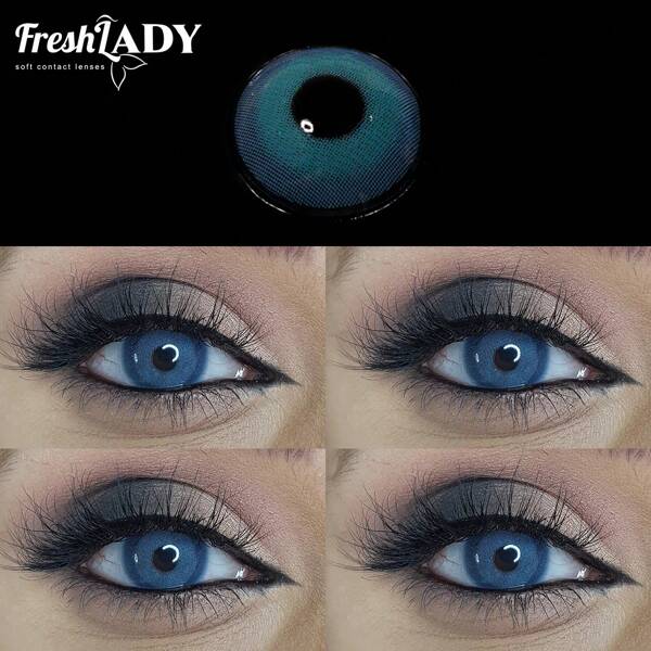 FRESH LADY Freshlady Lens For School Pupilentes Pixie Blue Colored Contact Lenses 1 Year Disposable Halloween Costume Cosplay