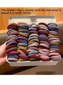300/100 Peças Conjunto de Faixas de Cabeça Bohemias Vintage - Faixas de Cabeça sem Costura de Alta Elasticidade, Elásticos para Rabo de Cavalo, Conjunto de Faixas de Cabeça Sólidas de Cores Mistas para Meninas