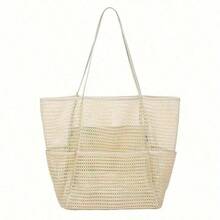 1pc Best-Selling Double Layer Mesh Beach Bag, Swim & Toiletry Storage Bag - Multicolor - View 9
