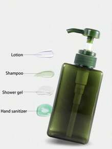1pc 250ml/450ml Refillable Square Plastic Lotion Dispenser, Empty Lotion Bottle Suitable For Essential Oils, Lotions, Shampoos, Transparent Color For Bathroom Travel Back To School