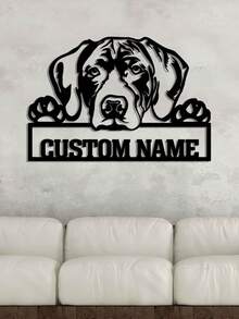 1pc Customized Metal Labrador Dog Tag - Personalized Gift For Dog Lovers, Wall-Mountable Housewarming Gift, Engraved With Custom Name, Indoor/Outdoor Pet Owner Decorative Art,Home Decor Living Room ,2026-Collection - Black - View 3