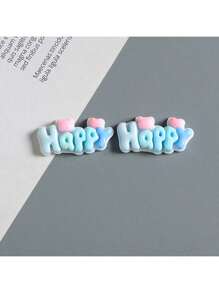 6pcs Cartoon Ombre Gradient Letter "HAPPY" Refrigerator Magnet Stickers, Decorative Adhesive Memo For Birthday Party, Wedding, Holiday, Office, Kitchen, Appliances