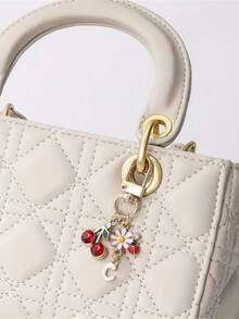 1 件合金 A-Z 字母樱桃雏菊甲虫字母吊坠钥匙扣时尚创意设计生日礼物配饰、母亲节礼物女士、夏季包包挂饰、女士时尚配饰、鲜艳的花朵设计、耐用的金属钥匙扣、美观的礼物创意、新奇钥匙扣 - 金色 - 查看 5