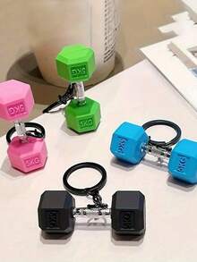 Mini Dumbbell Keychain, Alloy Fitness Dumbbell Keychain, Sports Themed Keychain, Backpack Charm, Fitness Lover Gift Accessory - Suitable For Party, Car Keys And Christmas Gift. Unisex Fitness Lover Gift, Fit For Party Favors, Christmas Gift, Car Keys And Backpack Accessories - Multicolor - View 2