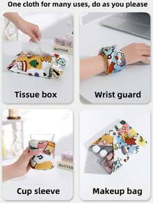 Bolsa de maquiagem autoadesiva de pano mágico 3/2/1 peça, pano para gato com estampa de capivara, bolsa de maquiagem, pano para limpeza de câmera, armazenamento de câmera, pano mágico para lentes de fotografia, pano autoadesivo, multiuso, use como quiser, protetor de pulso, capa protetora, bolsa de maquiagem, adere firmemente, tecido macio, não cai mesmo com agitação vigorosa. Resistente a arranhões e impactos. Adequado para armazenamento em viagens, deslocamentos, atividades ao ar livre e muito mais. - Multicolorido - Ver 10