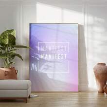 1/3pcs Wall Art Posters, Modern Style Butterfly Aura Positive Affirmation Set Of 3 Posters, Retro Gradient Print 1111 Angel Number Wall Art, Manifest Dorm Decor Girls Gift ,Wall Art With Frame - Multicolor - View 16