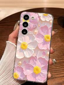 1 件花卉绘画设计透明软保护手机壳适用于三星 Galaxy A04e/12/A13/A14/A34/A50/A52/A53/A54/S21/S22/S23/S24/S25/S25 超防水防震防摔防刮 - 無色 - 查看 1