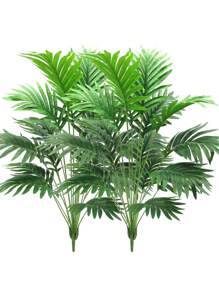 1/2pcs Artificial Palm Plants Leaves Tropical Greenery Bush Faux Fake Palm Tree Leaf For Home Kitchen Office Living Room Party Arrangement Wedding Garden Decor Birthday Gift Graduation Decor