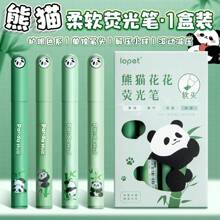 1 cutie cu 4 pixuri fluorescente Panda, pixuri Fidget pentru elevi, pentru a evidenția textul "Înapoi la școală"