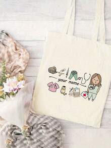 1pc Customized Nurse Appreciation Bag, Customizable Name Or Text, - Stylish & Durable Accessory Organizer For Nurses, Coworkers & Doctors - Perfect Personalized Gift Pencil Case & Makeup Pouch