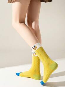 1双女士袜子，小丑图案，趣味十足，时尚简约，吸汗透气，防臭，适合日常旅行。 - 彩色 - 查看 12