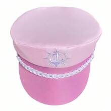 3er Set Yacht Urlaubs-Thema: Rosa Matrosenmütze mit Schal; Süße Herzbrille; Modische Marine Kappe Basis Set, Urlaubsspaß Cosplay Party Requisiten & Accessoires für Frauen Halloween